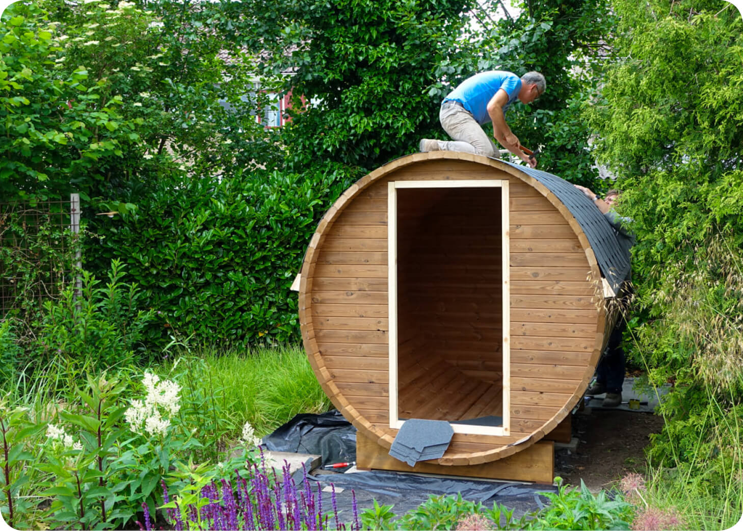 bouw je eigen sauna zelf in tuin bouwpakket ticra outdoor